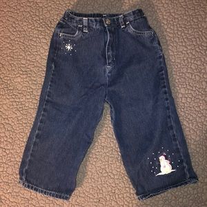 Jeans! 18M, adorable Snowman at cuff!